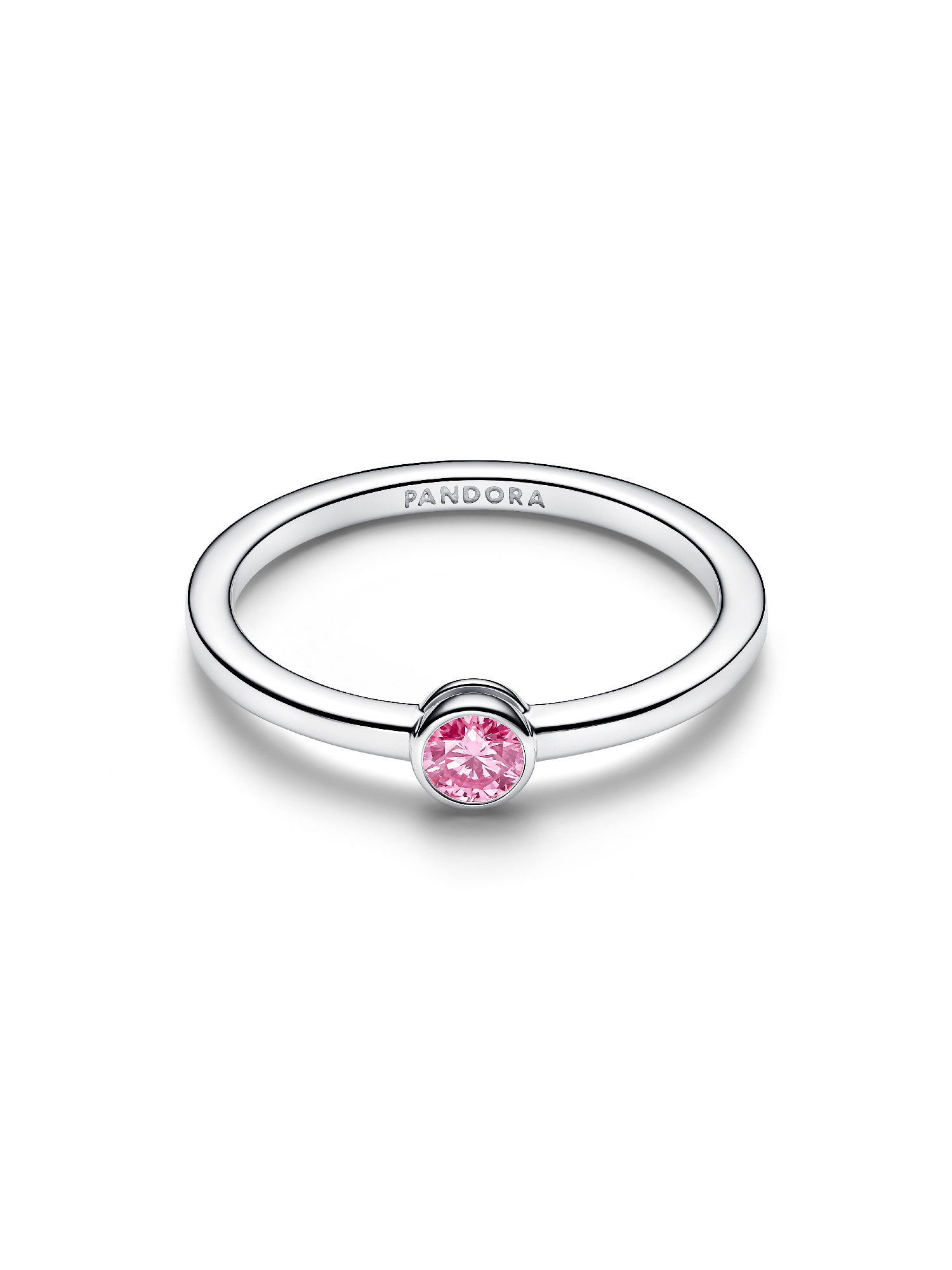 Pandora Era Bezel Sterling Silver Pink Lab-grown Diamond Ring