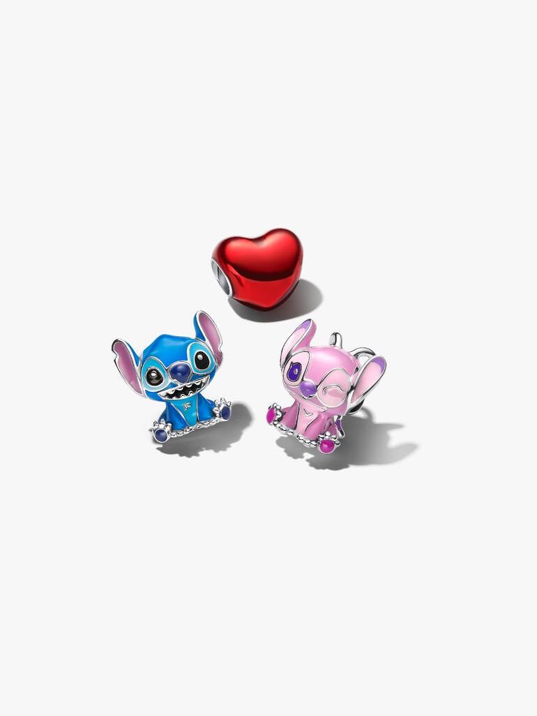 Ensemble-cadeau trio de charms St-Valentin Stitch de Disney
