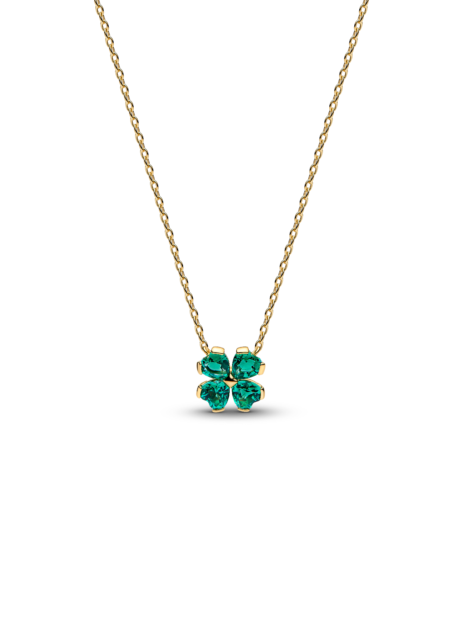 Collier à pendentif Trèfle porte-bonheur vert