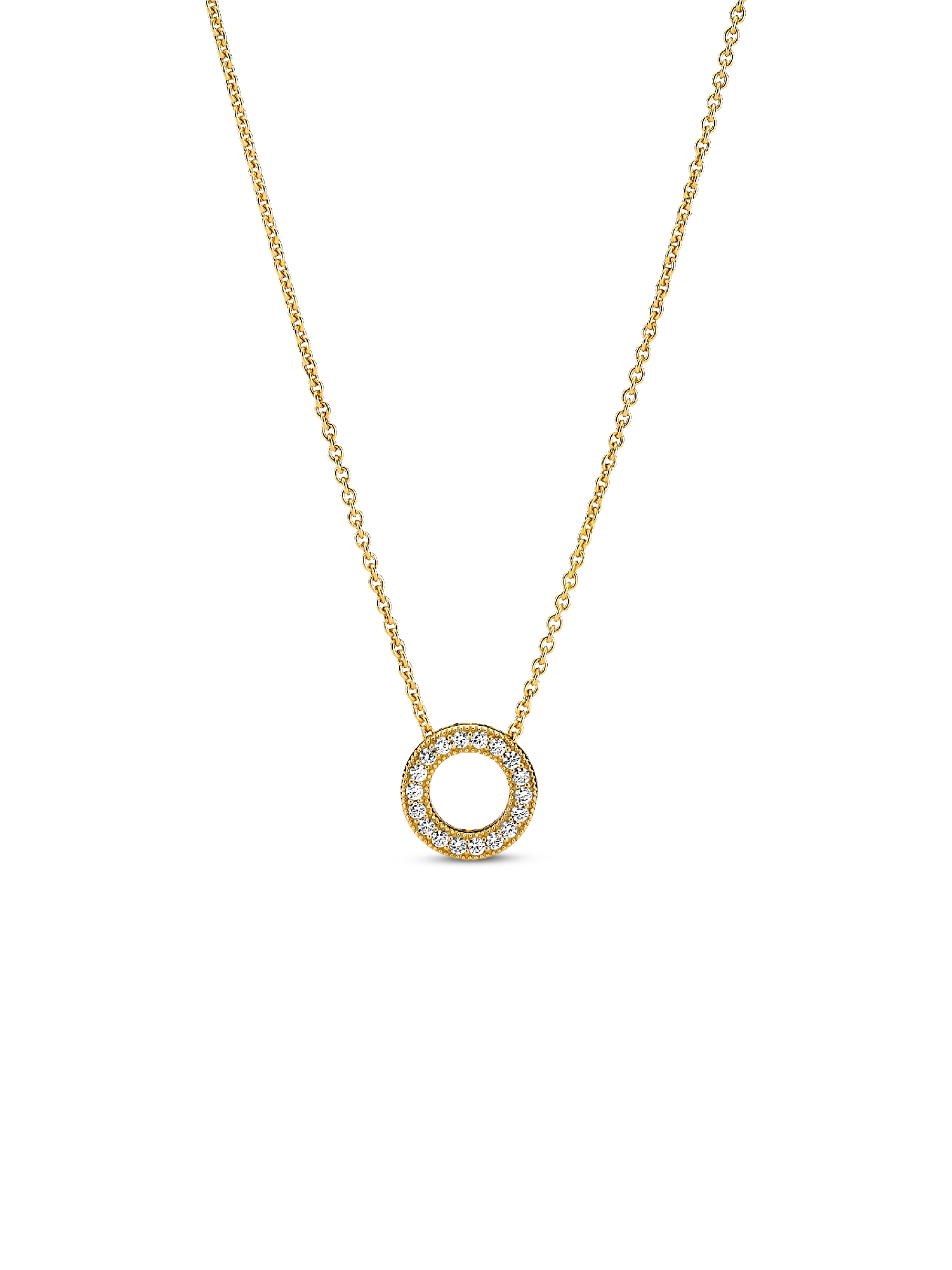 Pandora Logo Pavé Circle Collier Necklace
