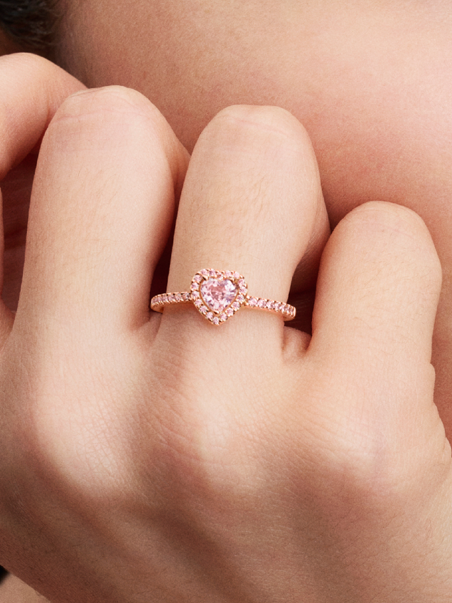 Sparkling Elevated Heart Ring