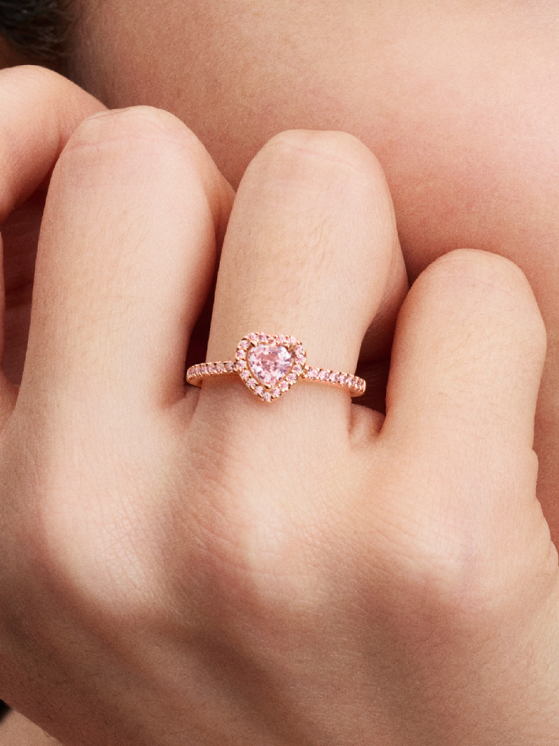 Sparkling Elevated Heart Ring