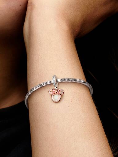 Disney Minnie Mouse Silhouette "Mom" Double Dangle Charm