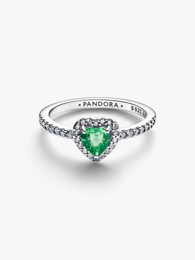 Bague Cœur surélevé vert menthe