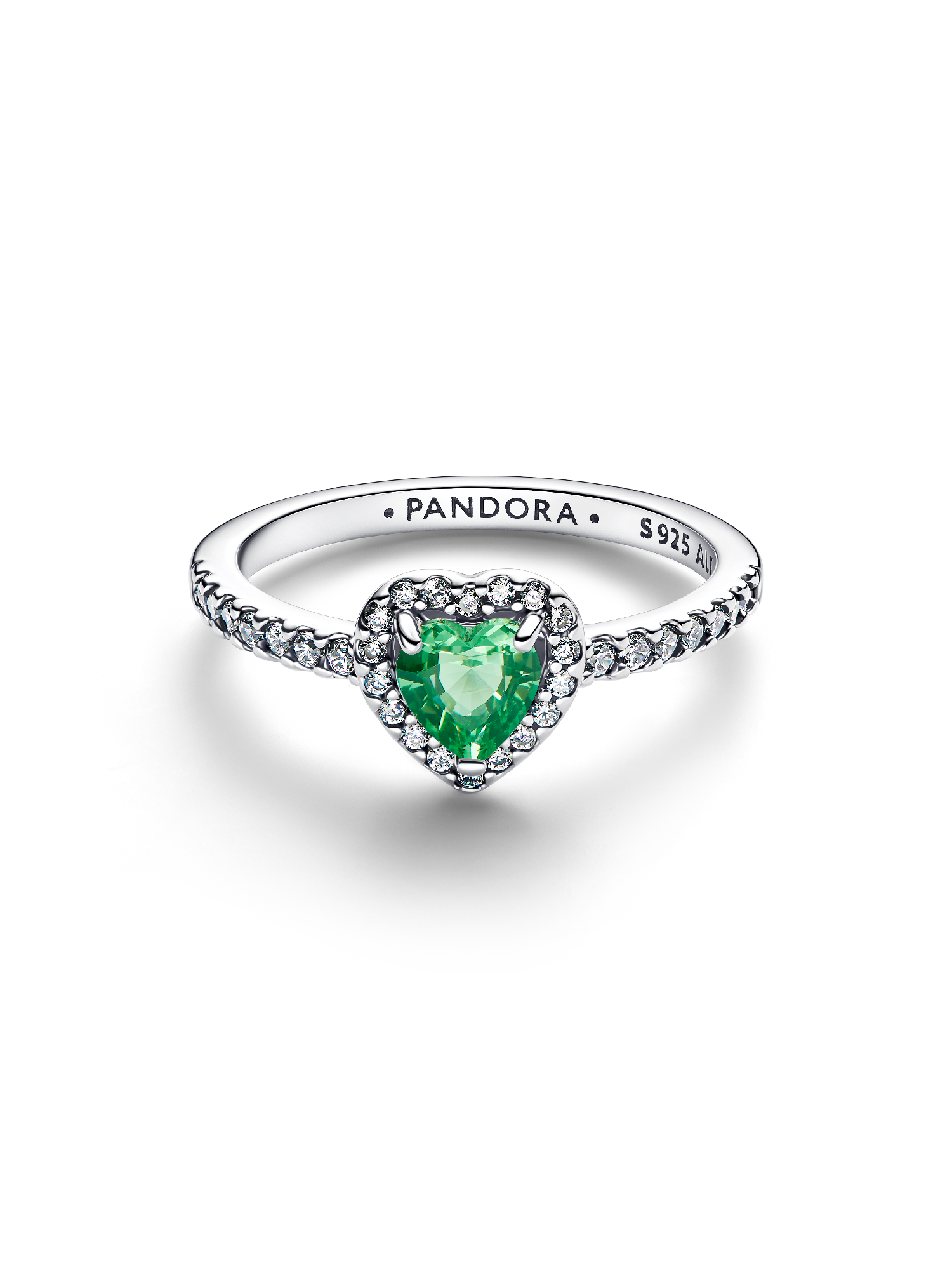 Bague Cœur vert menthe surélevé