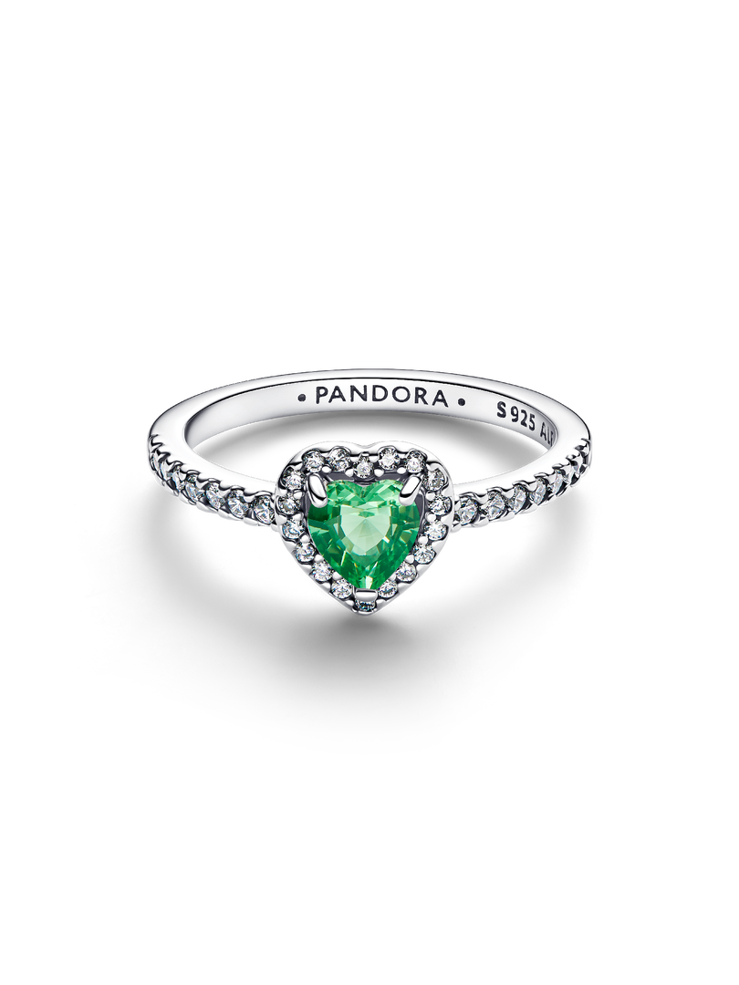 Bague Cœur vert menthe surélevé