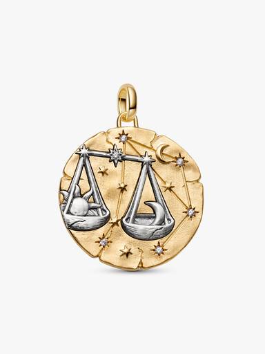 Libra Zodiac Oversized Medallion Charm