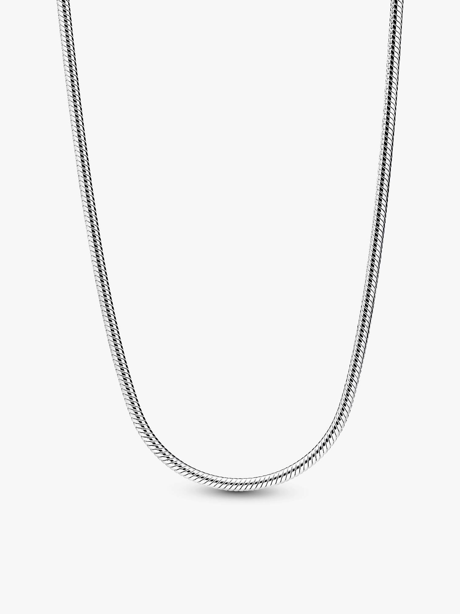 Slim Snake Chain Necklace, Platinum Plated