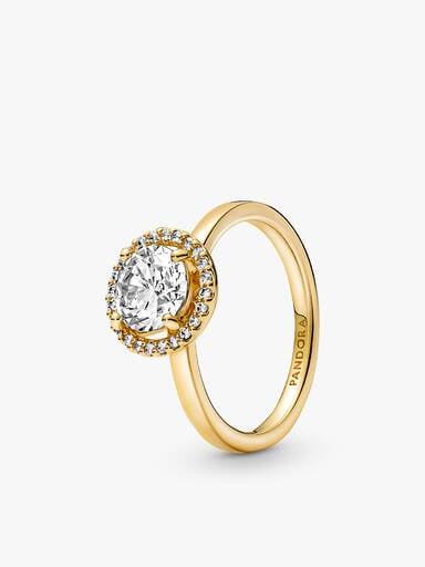 Halo D’Or Triangle Etincelant Bague Set