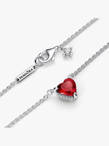 Collier à pendentif halo cœur et scintillant
