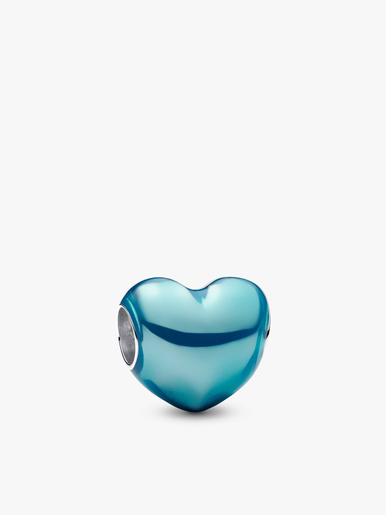 Charm Cœur bleu ciel métallique
