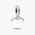 Charm-pendentif gravable Cœur avec pierre rose Charm-pendentif gravable Cœur avec pierre rose