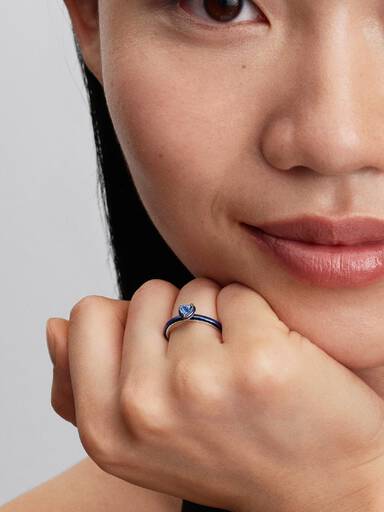 Bague Cœur chakra bleu