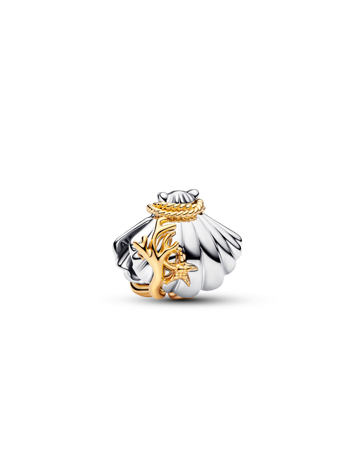 Disney Princesses Ariel Shell Lab-Grown Diamond Two-Tone Charm