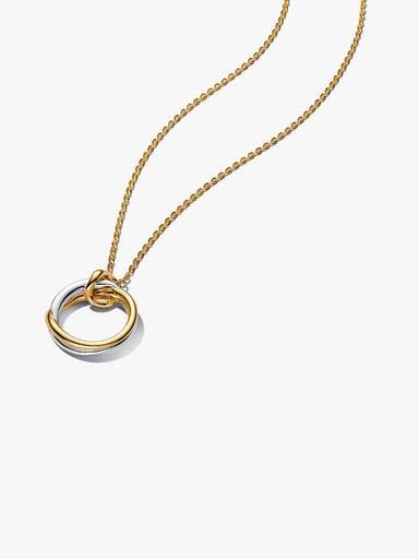 Collier à pendentif bicolore de forme organique
