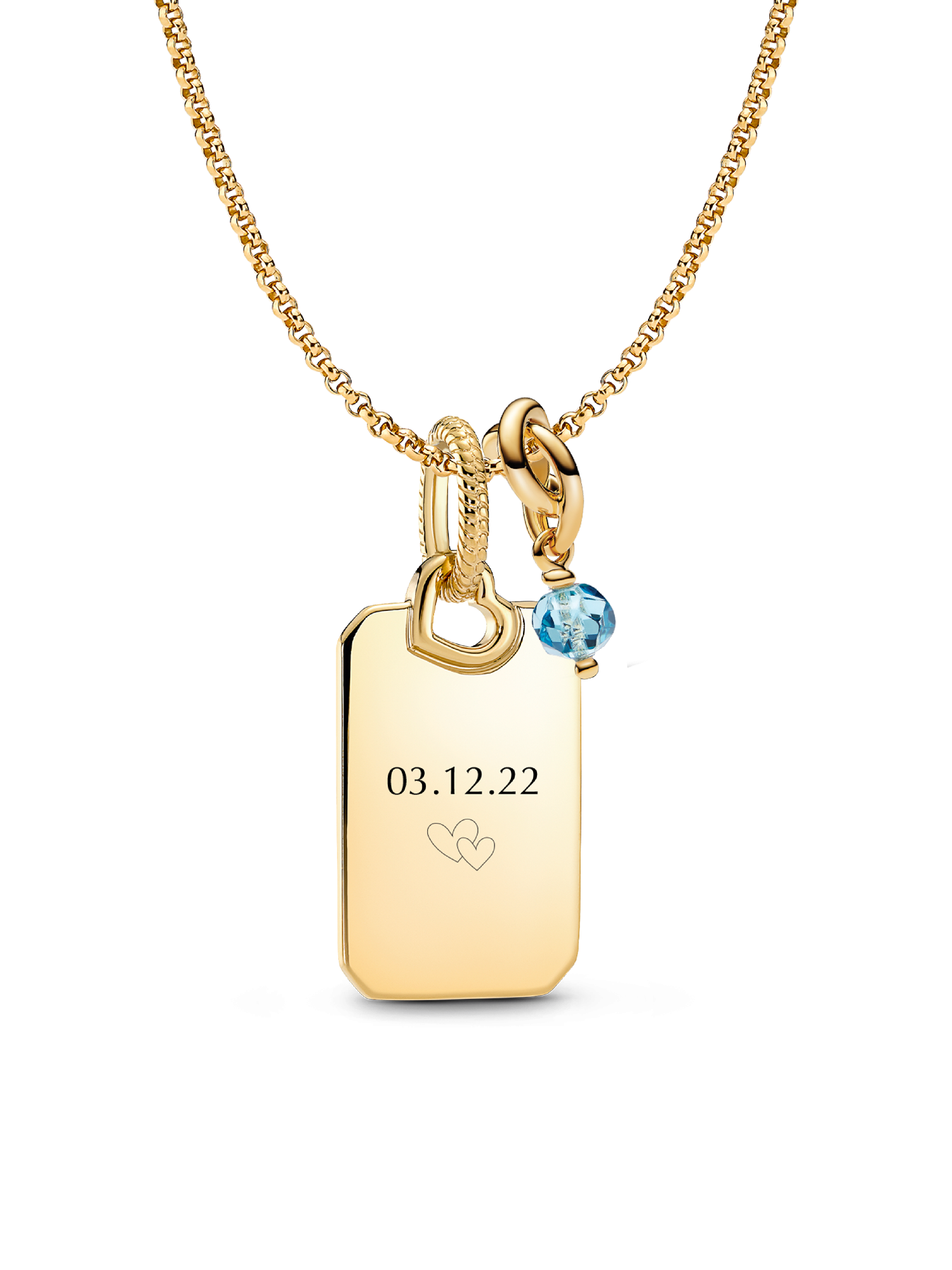 March Eternity Circle Engravable Pendant Necklace