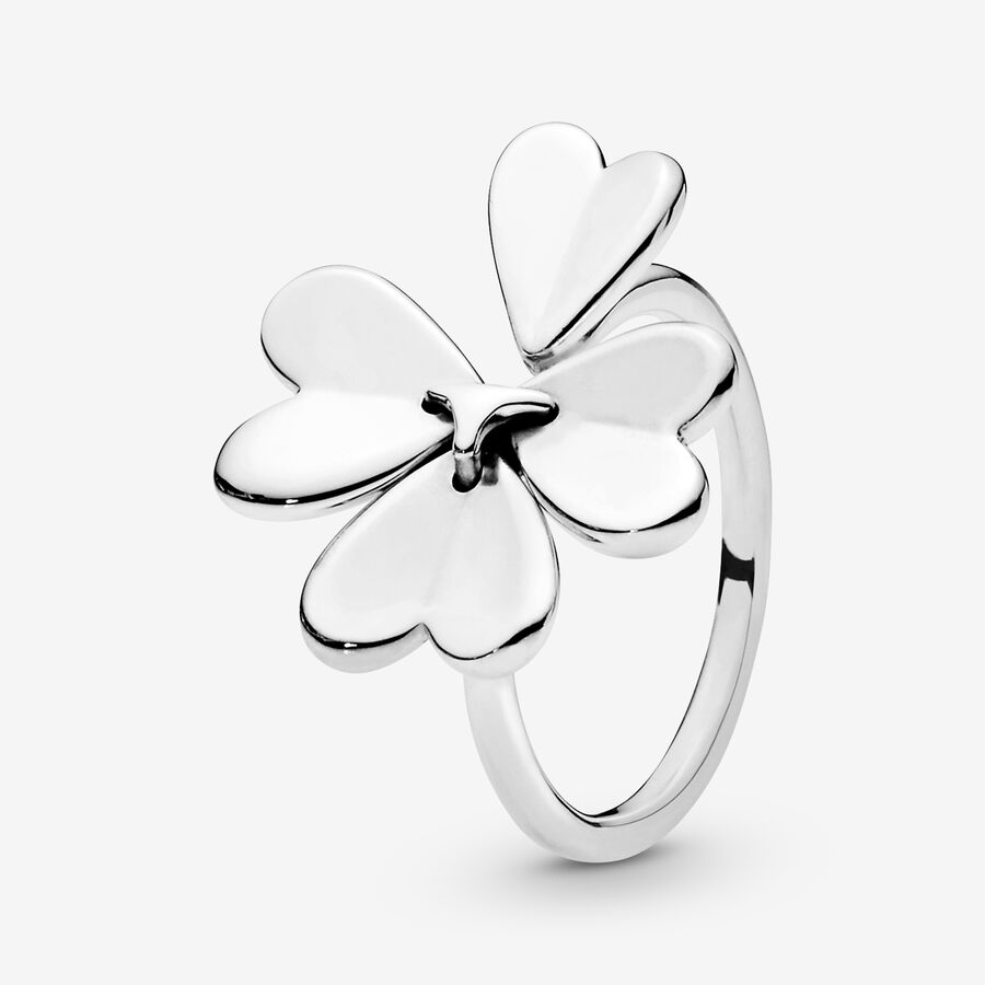 FINAL SALE - Lucky Four-Leaf Clover Open Ring image number 0