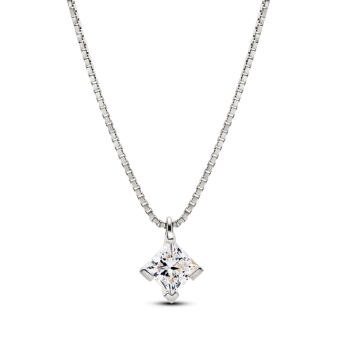 Pandora Nova diamant cultivé en laboratoire collier à pendentif avec 1,00 carat tw en or blanc 14 K
