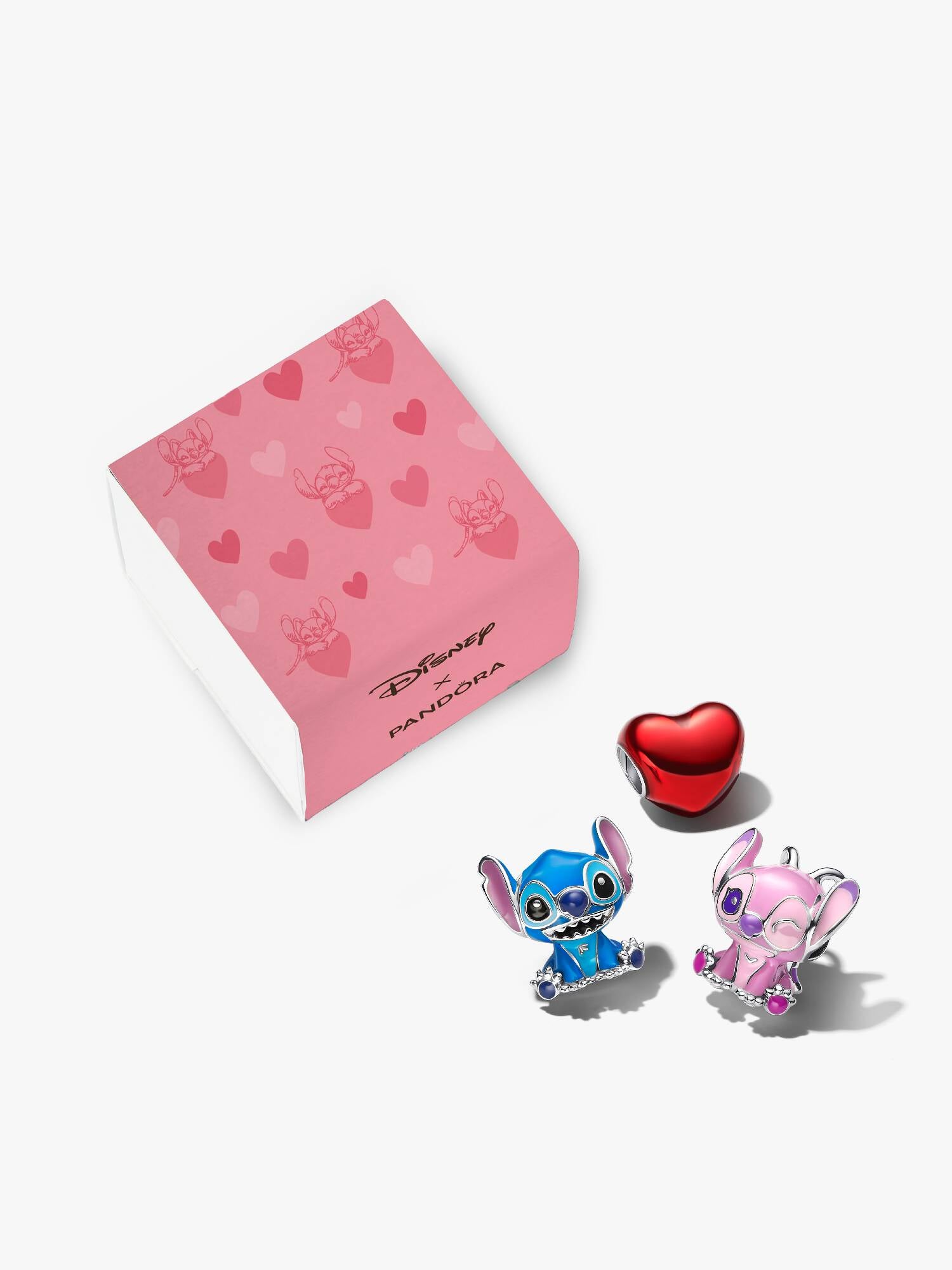 Ensemble-cadeau trio de charms St-Valentin Stitch de Disney