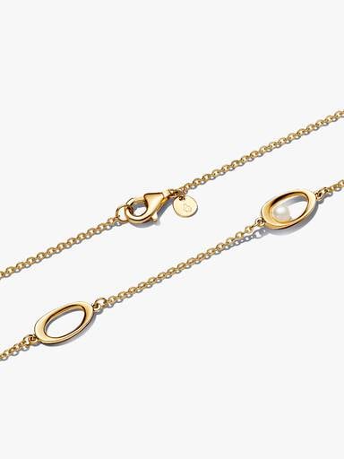 Collier Ovale de forme organique et perle de culture d’eau douce traitée