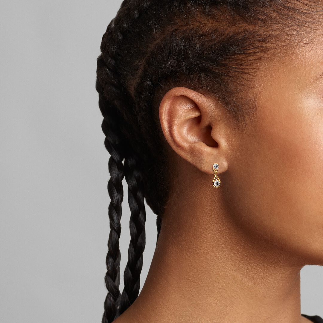 Pandora Infinite Lab-grown Diamond Double Drop Earrings 0.50 carat tw 14k Gold