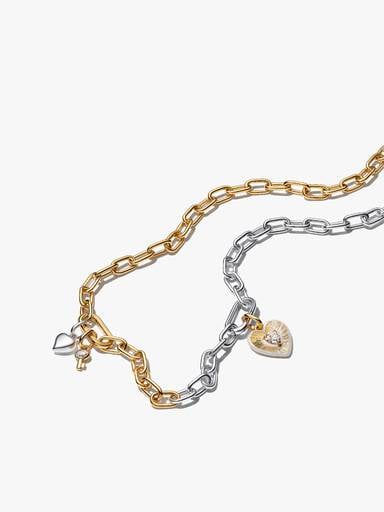 Ensemble de collier Cœur et clé deux-tons