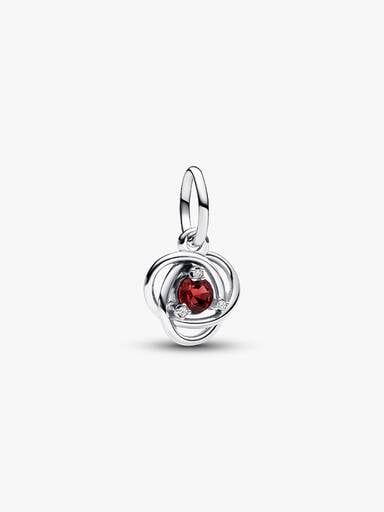 VENTE FINALE - Charm-pendentif Cercle éternel rouge véritable de juillet