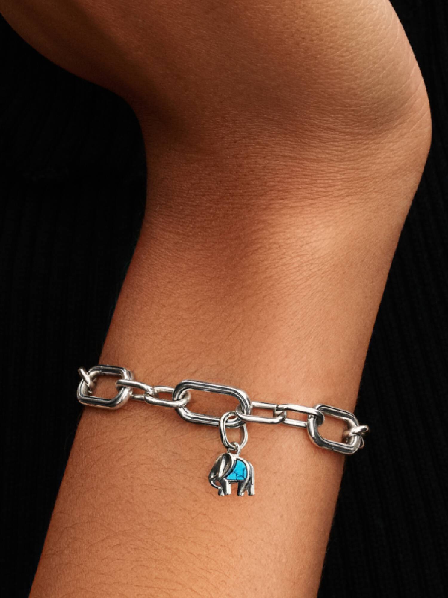 Mini charm-pendentif Éléphant turquoise