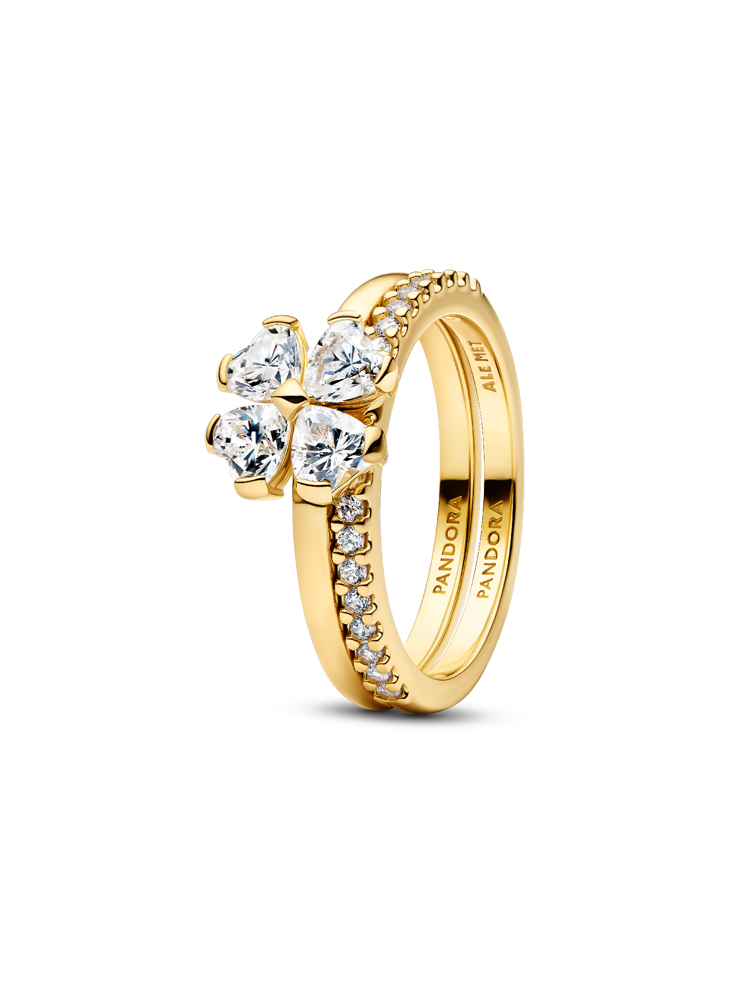 Sparkling Lucky Clover Splittable Ring