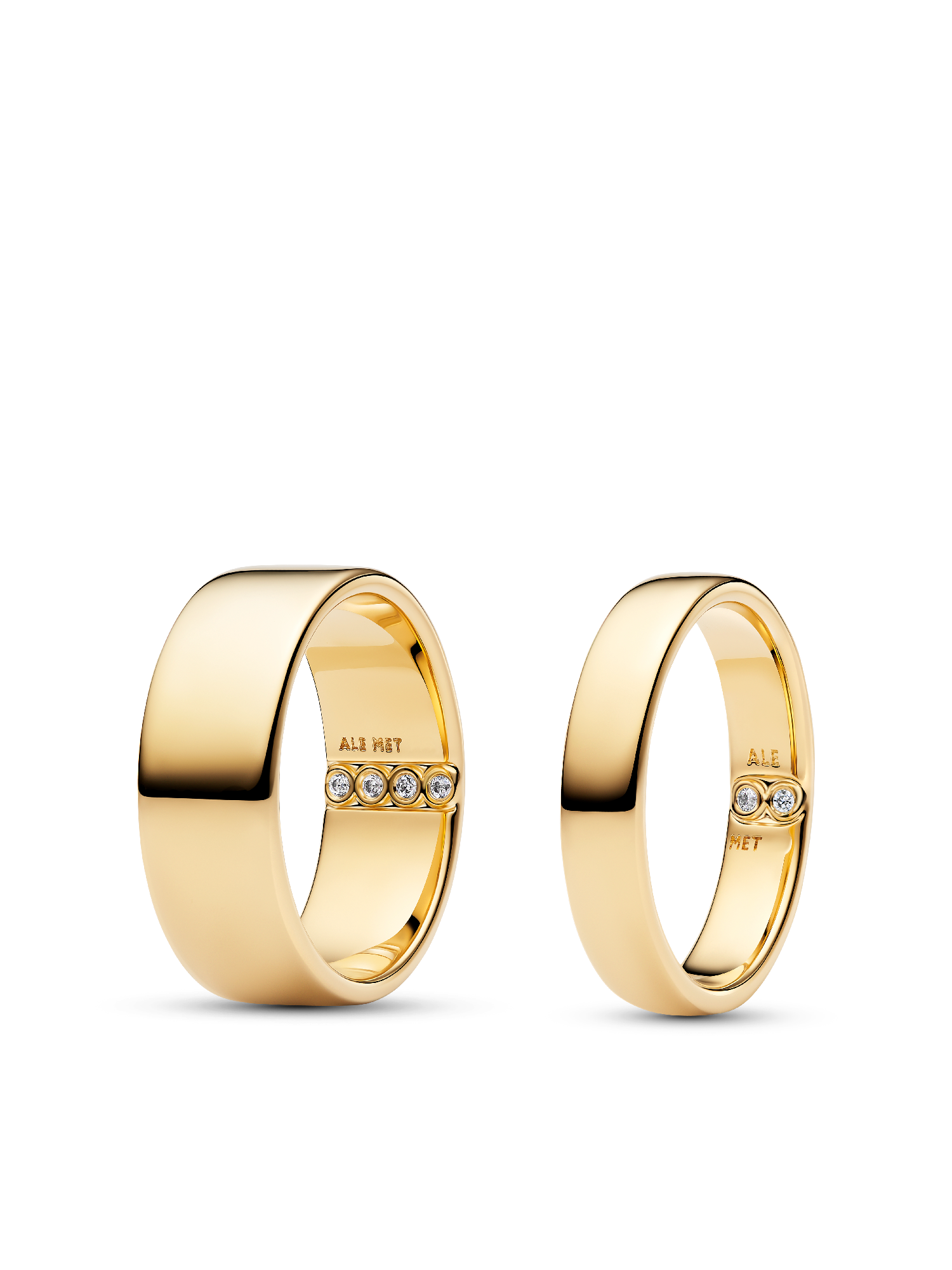 His & Hers Gold-Plated Engraving Ring Set