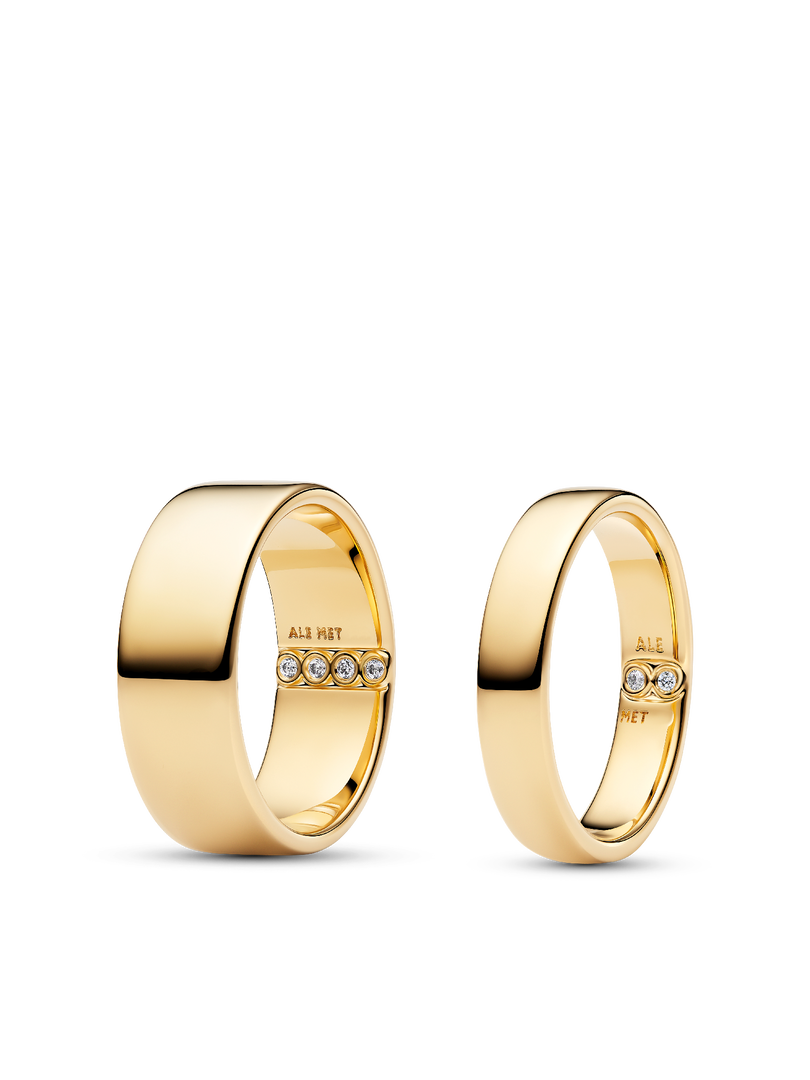 His & Hers Gold-Plated Engraving Ring Set