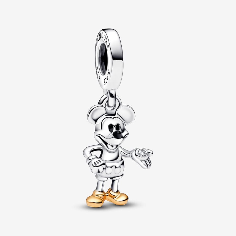 Charm-pendentif Mickey Mouse de Disney 100e anniversaire avec diamant créé en laboratoire image number 0