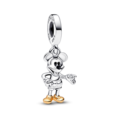 Charm-pendentif Mickey Mouse de Disney 100e anniversaire avec diamant créé en laboratoire