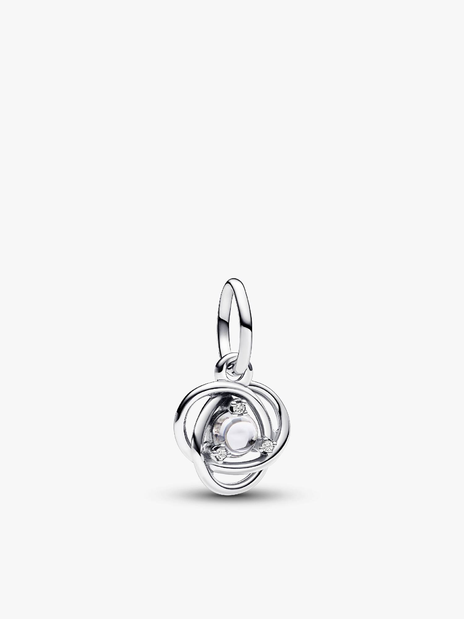 FINAL SALE - April Clear Eternity Circle Dangle Charm
