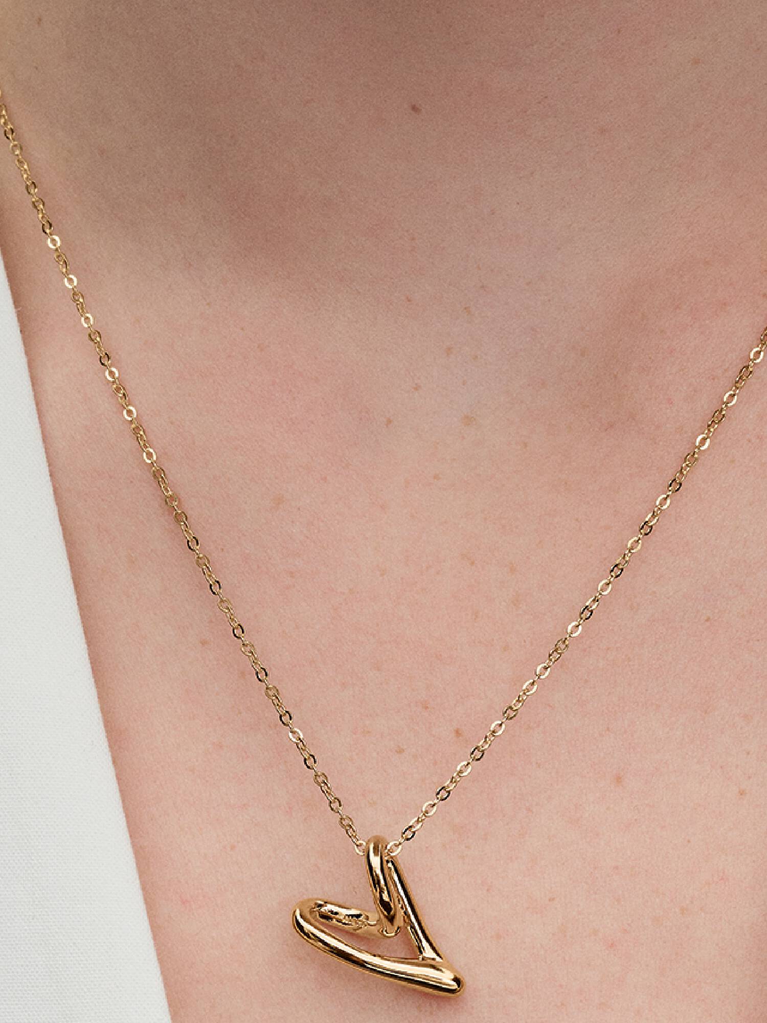 Organically Shaped Heart Large Pendant Necklace