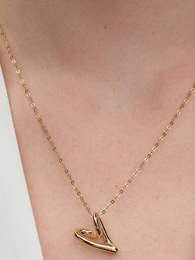 Organically Shaped Heart Large Pendant Necklace
