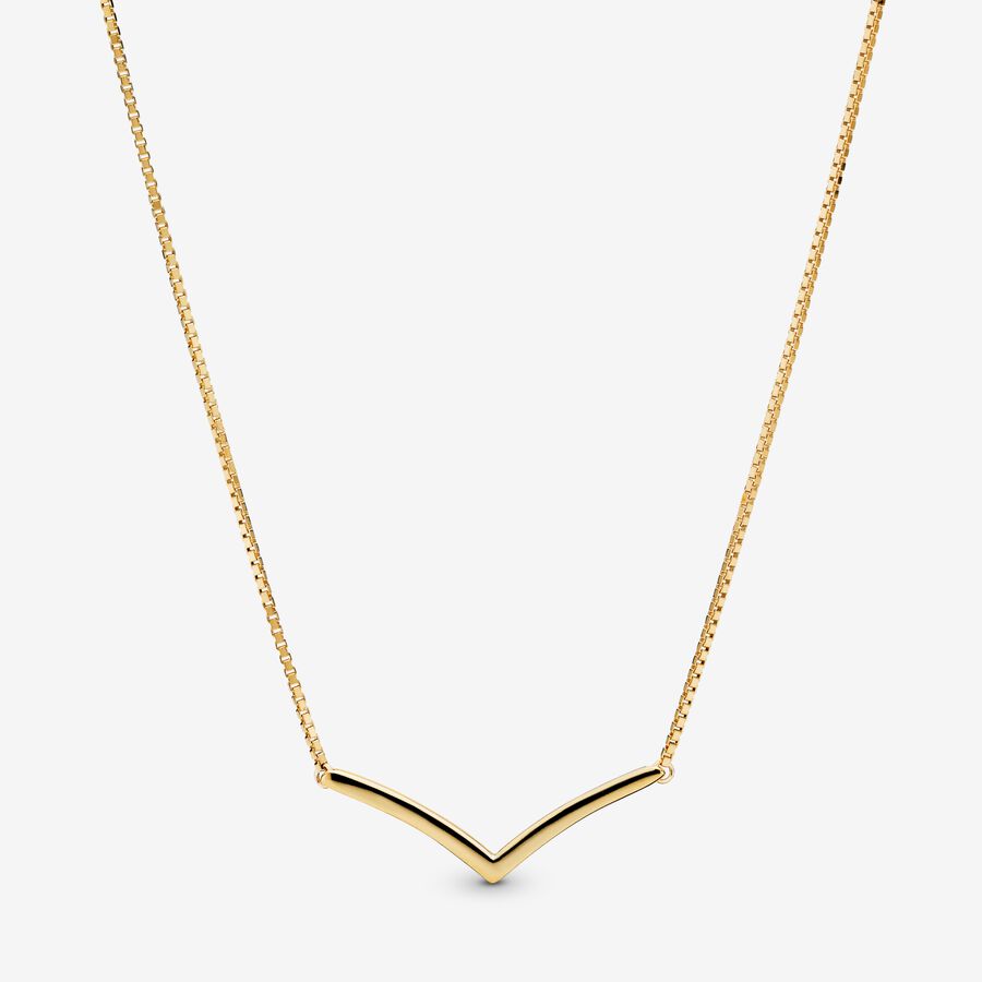 FINAL SALE - Polished Wishbone Necklace image number 0