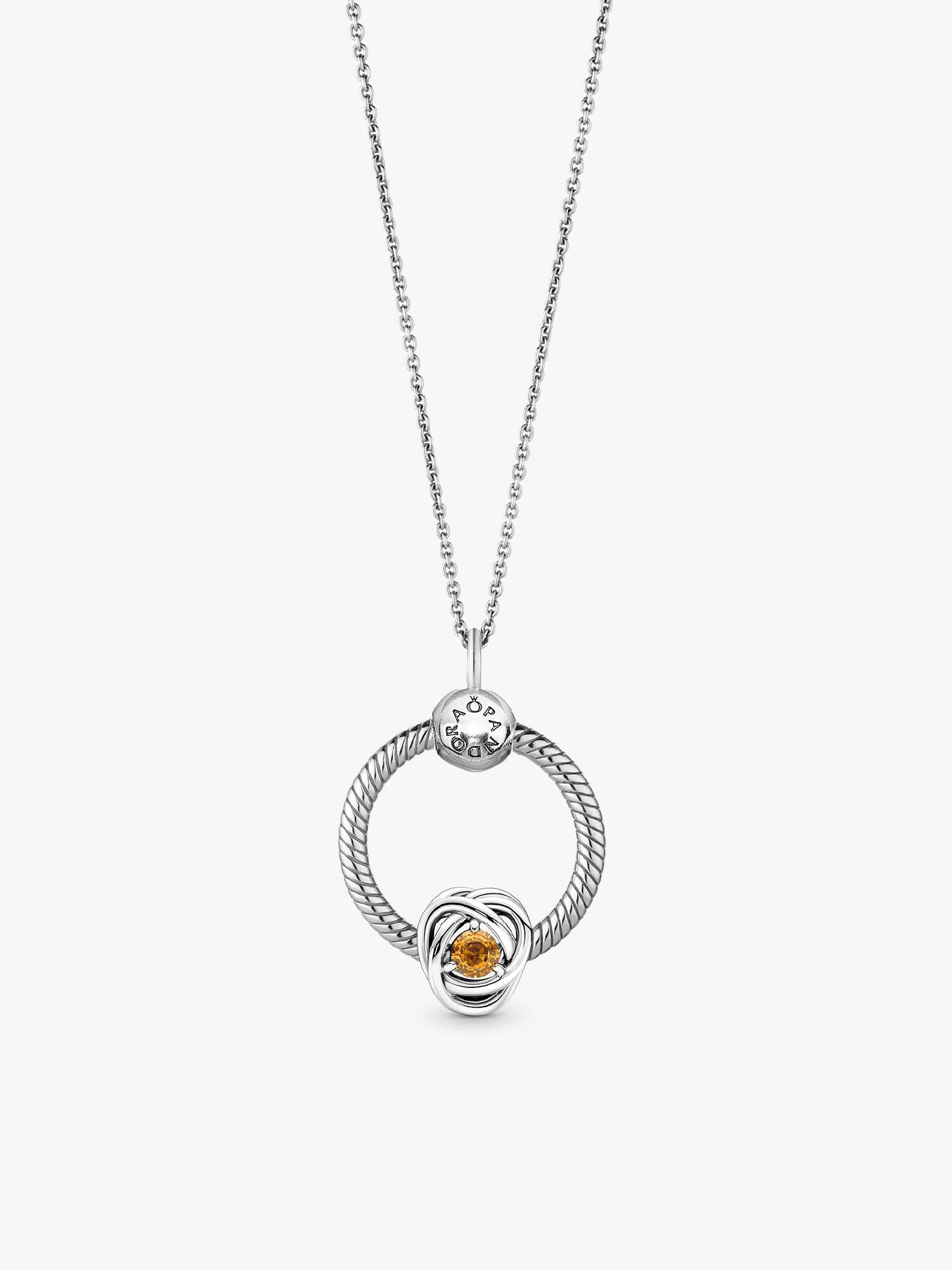 November Eternity Circle Pendant Necklace