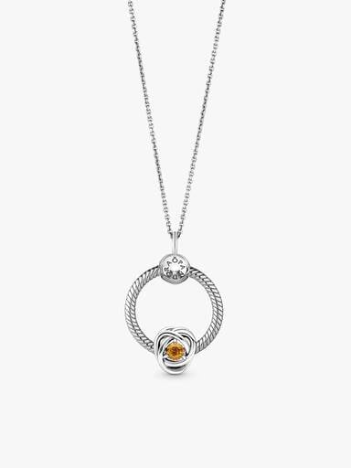 November Eternity Circle Pendant Necklace