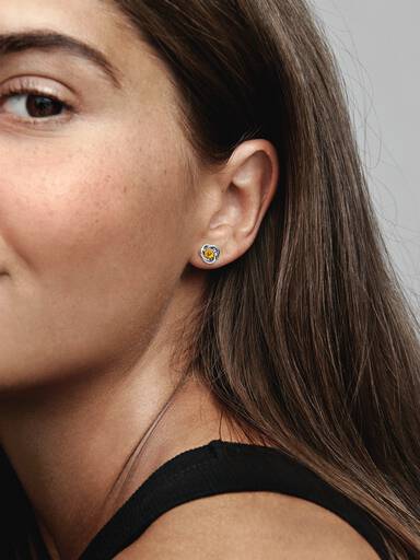 November Honey Eternity Circle Stud Earrings