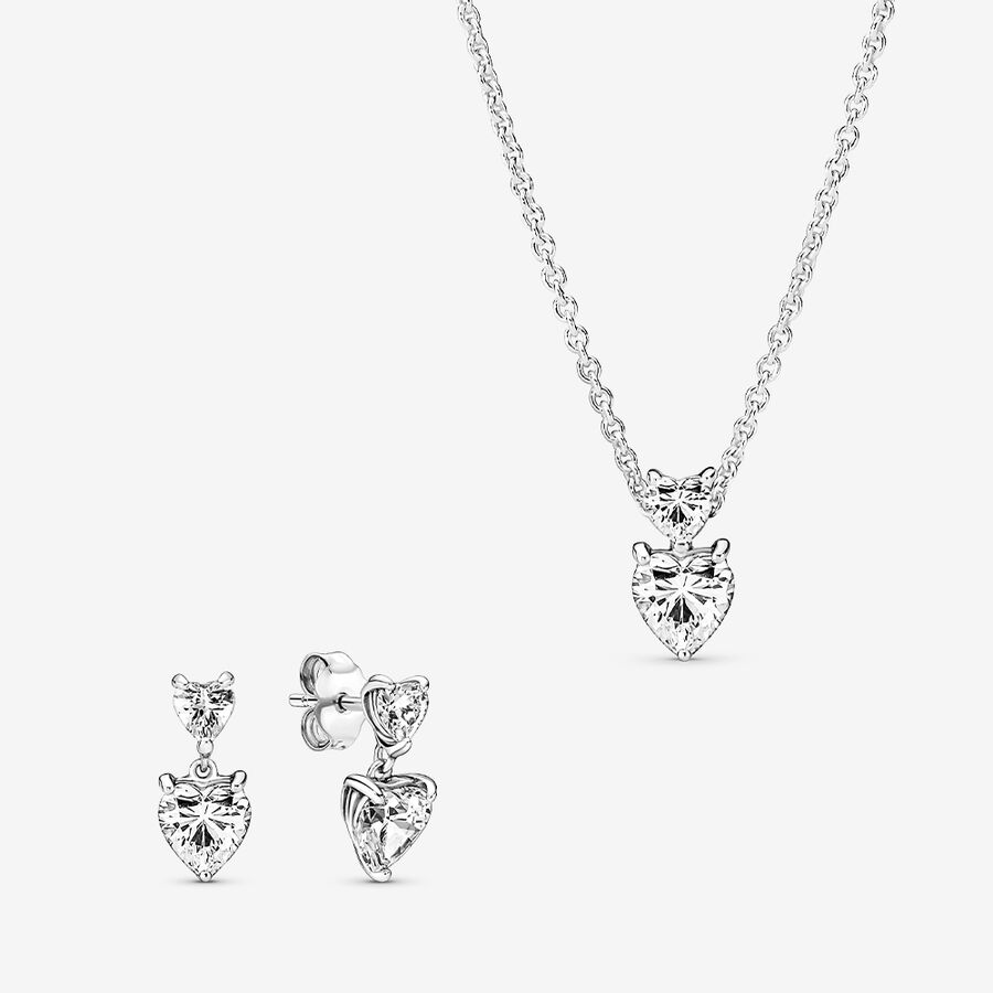 Sparkling Double Heart Jewelry Gift Set image number 0