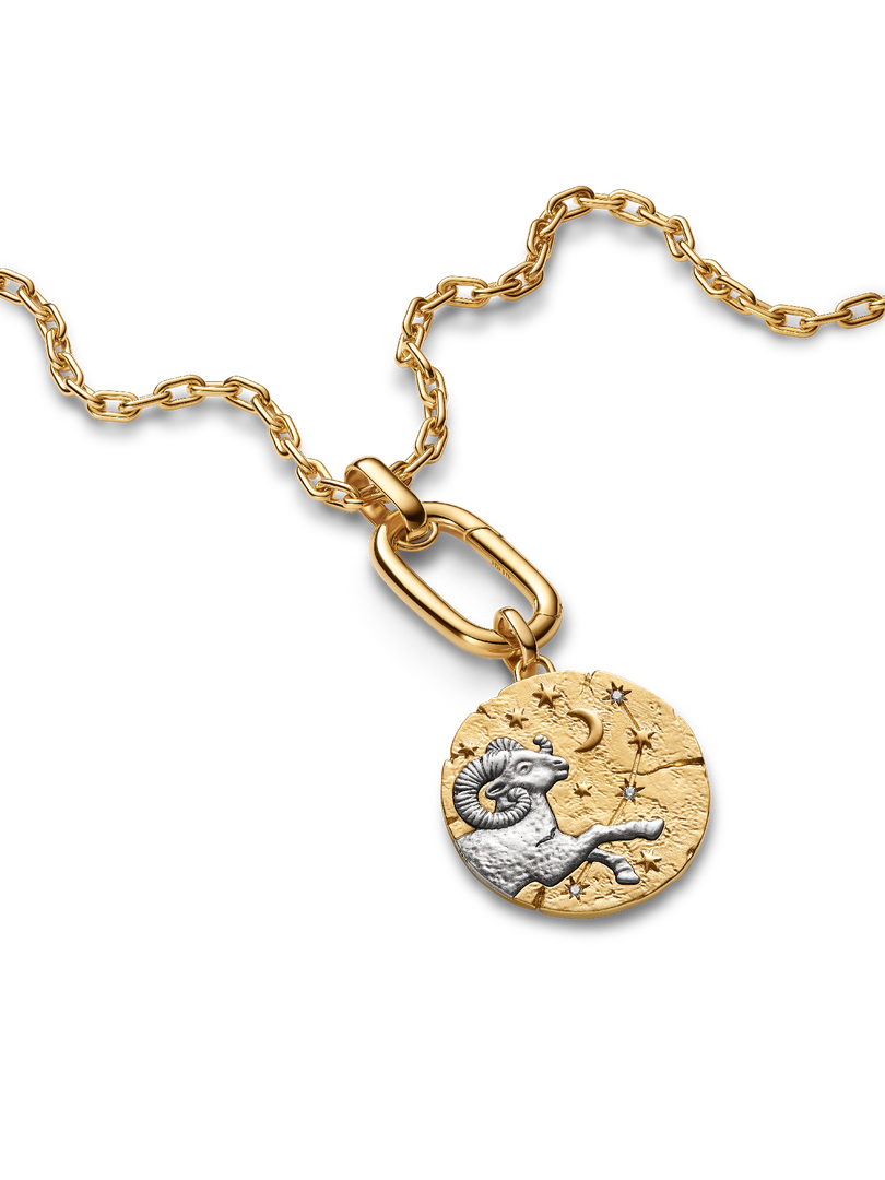 Aries Zodiac Oversized Medallion Charm