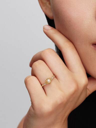 Bague Coquillage d’Ariel de Disney avec perle de culture d’eau douce traitée