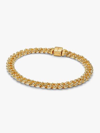 Bracelet à chaîne cubaine pavé
