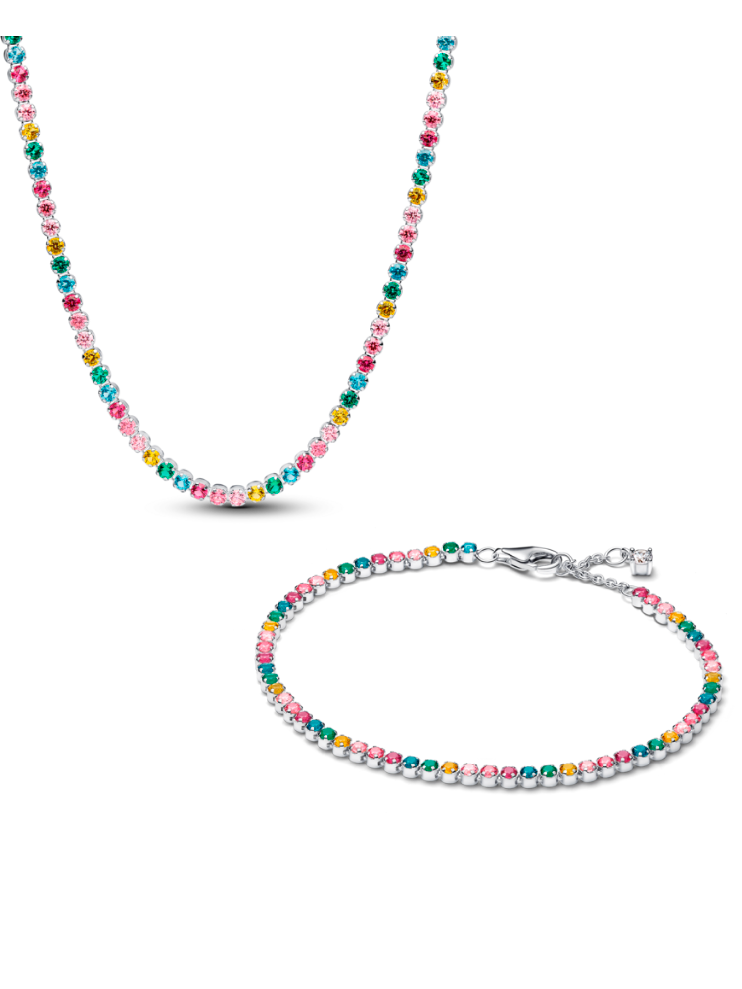 Rainbow Tennis Necklace & Bracelet Set