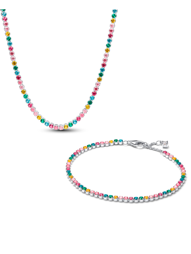 Rainbow Tennis Necklace & Bracelet Set