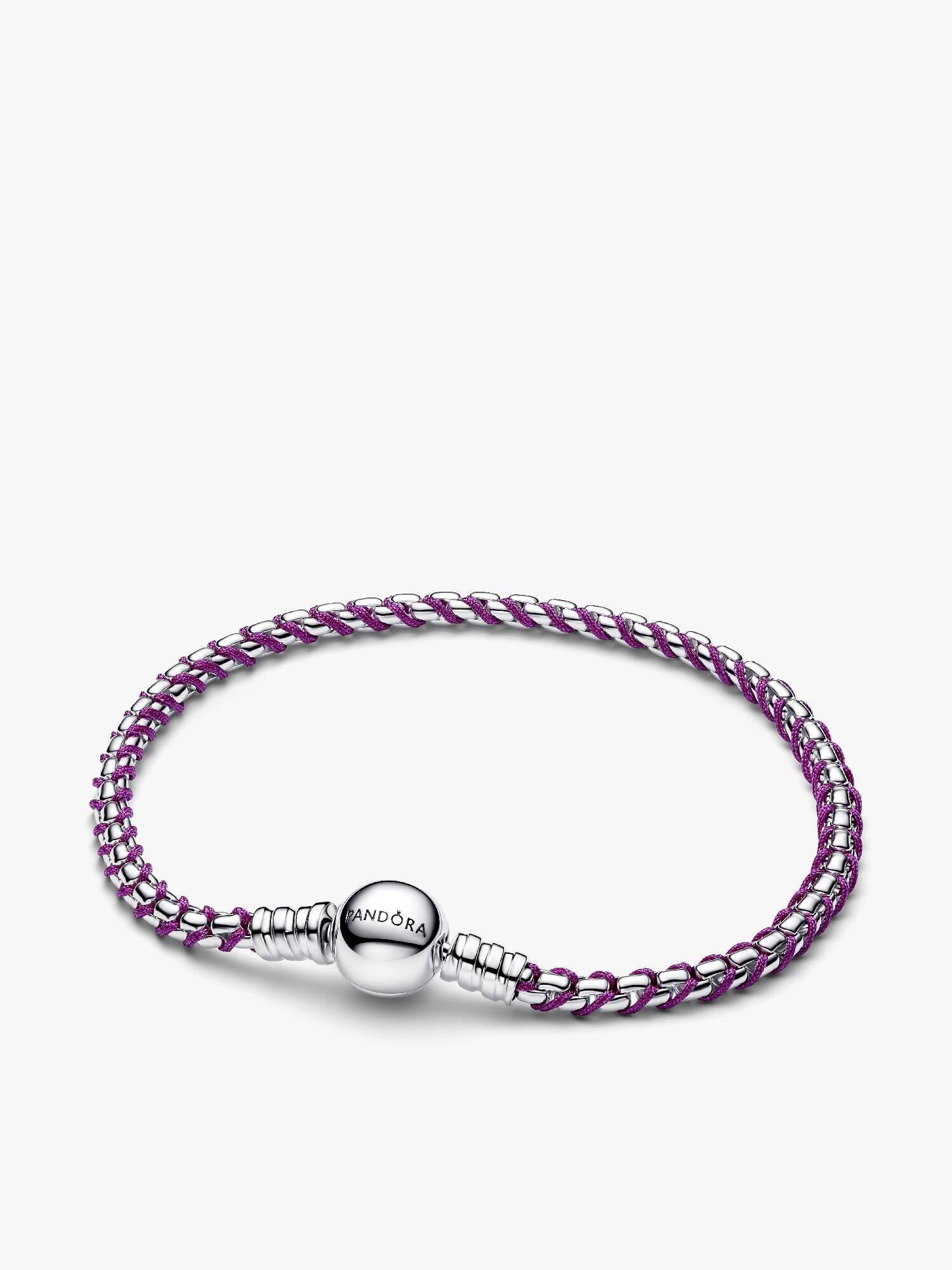 Bracelet à chaîne cubique avec cordon mauve