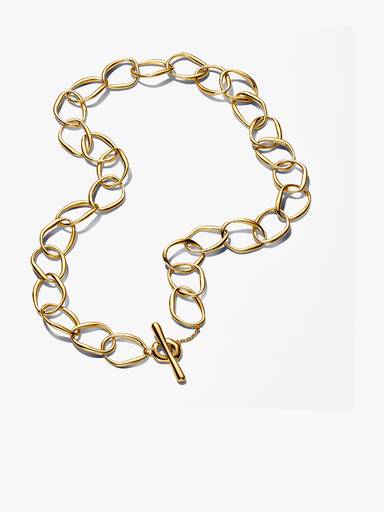 Ensemble de bracelet et collier à maillons de forme organique