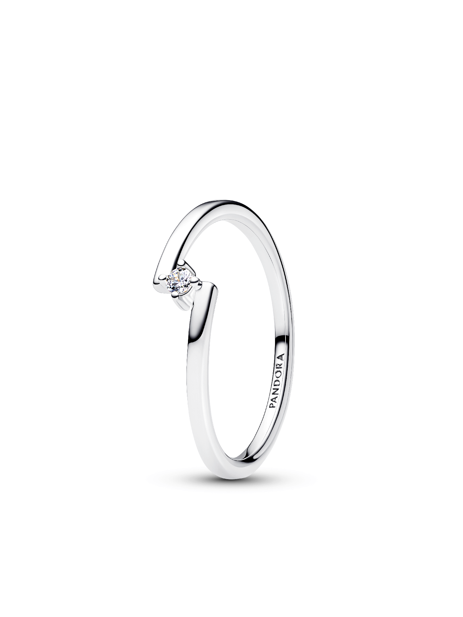 Sterling Silver Split Solitaire Pavé Ring Stack