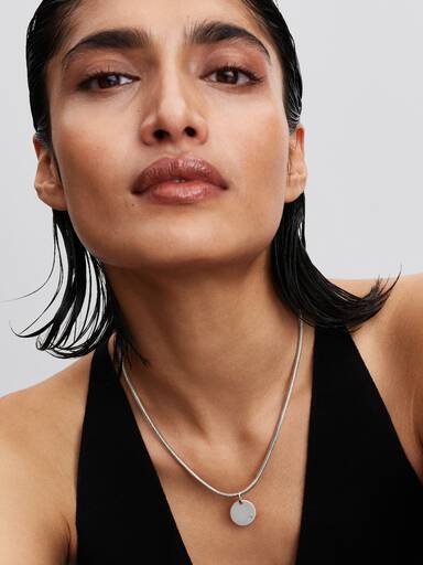 Pendentif étiquette à graver avec diamant cultivé en laboratoire